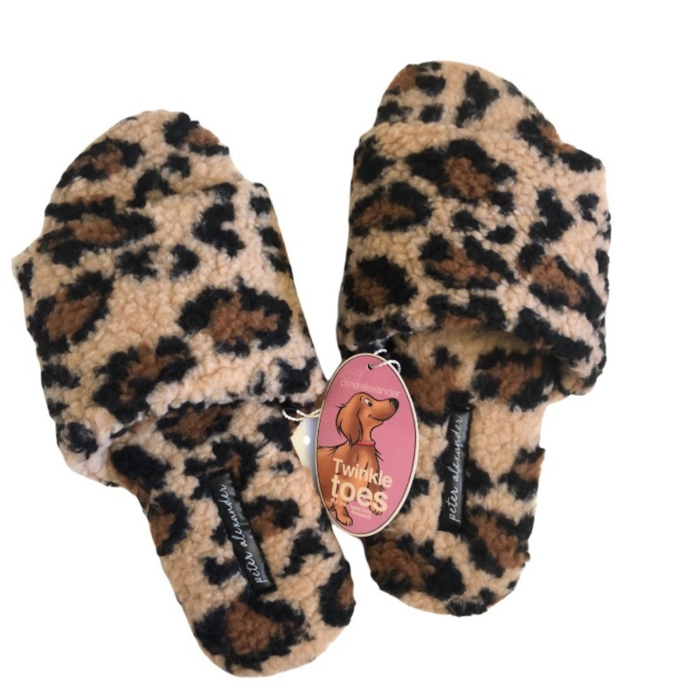 Peter Alexander Animal Print Fur Slippers Slides Sz M 7 NWT - Picture 7 of 7